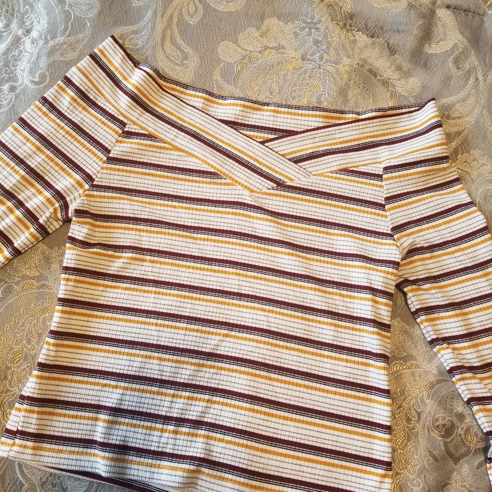 Off the shoulder, long sleeve, dressy top